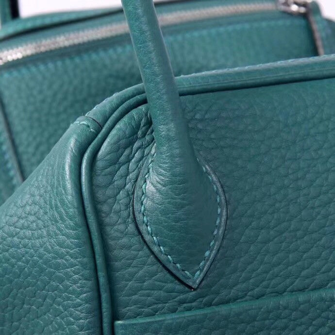 Hermes 7F Blue Paon Lindy 30 Togo Palladium Hardware
