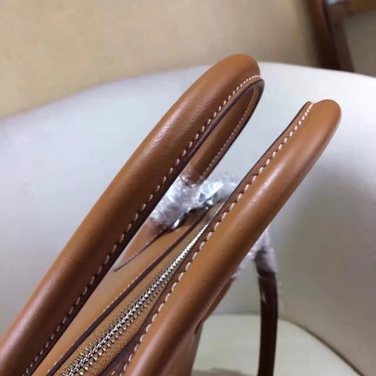 Hermes limited edition Gold Togo Leather Shark Bolide 45 with palladium hardware