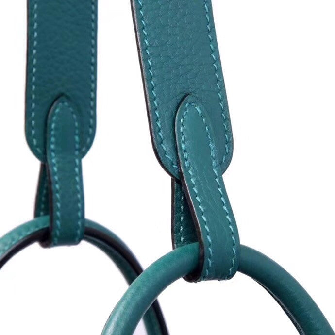 Hermes 7F Blue Paon Lindy 30 Togo Palladium Hardware