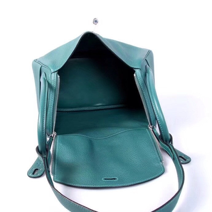Hermes 7F Blue Paon Lindy 30 Togo Palladium Hardware