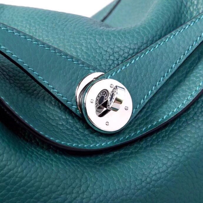 Hermes 7F Blue Paon Lindy 30 Togo Palladium Hardware