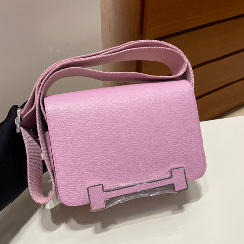 Hermès Geta Mauve Sylvestre Chevre Palladium Hardware