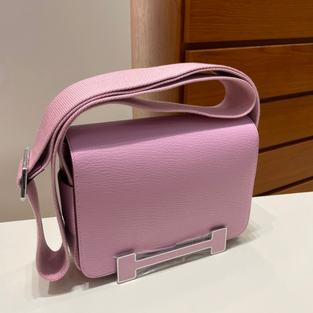 Hermès Geta Mauve Sylvestre Chevre Palladium Hardware