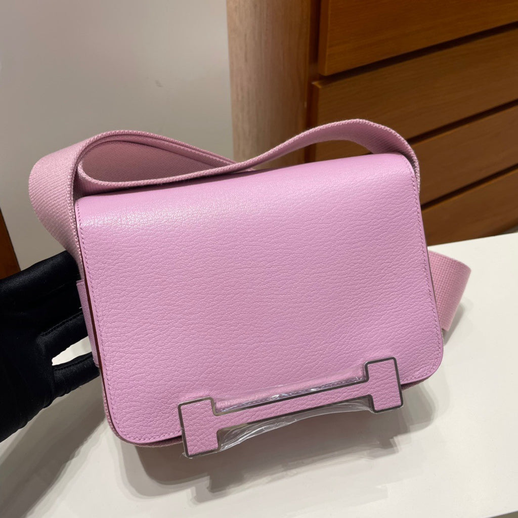 Hermès Geta Mauve Sylvestre Chevre Palladium Hardware