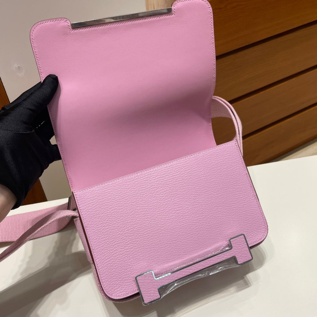 Hermès Geta Mauve Sylvestre Chevre Palladium Hardware