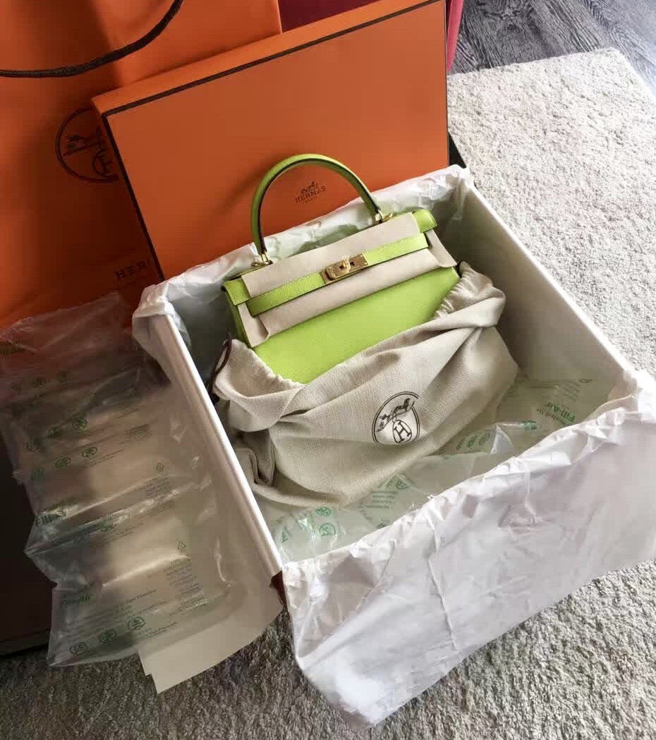 Hermes Vert Anis Green Kelly 28 cm Togo Gold Hardware