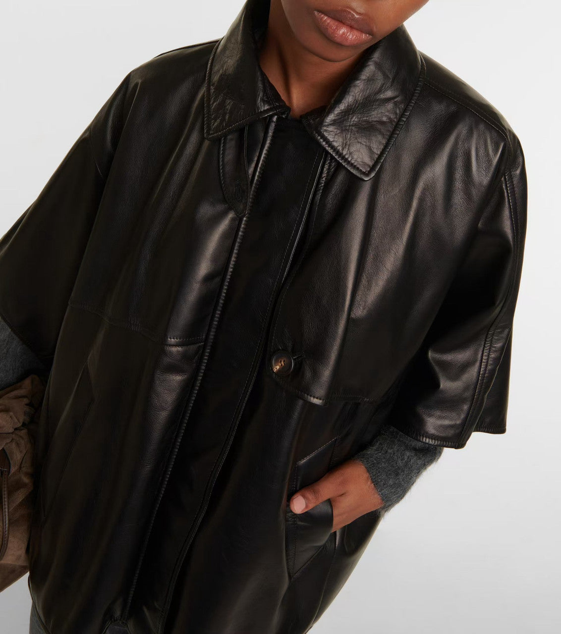 BRUNELLO CUCINELLI Leather overshirt