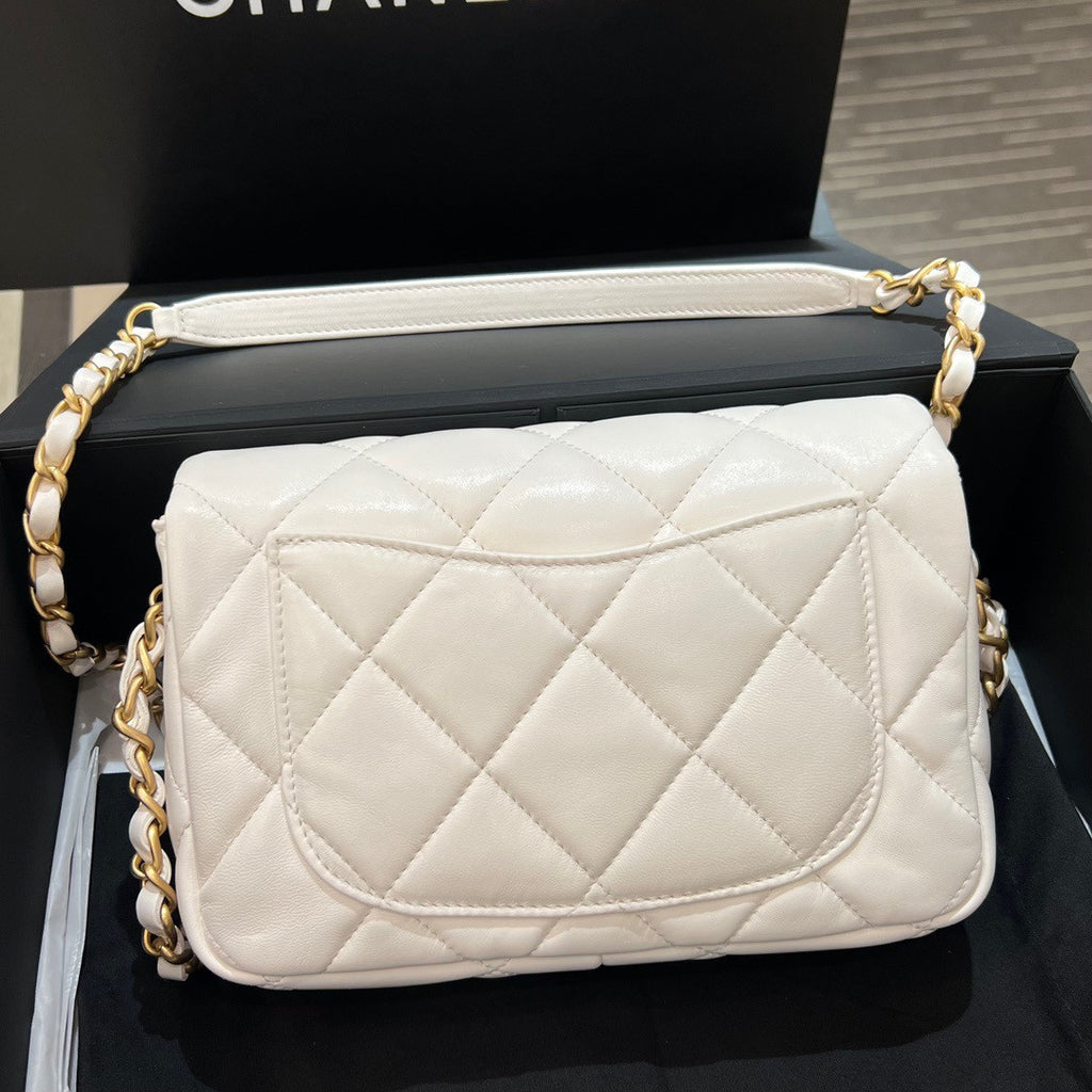 CHANEL MINI FLAP BAG FW2023 WHITE