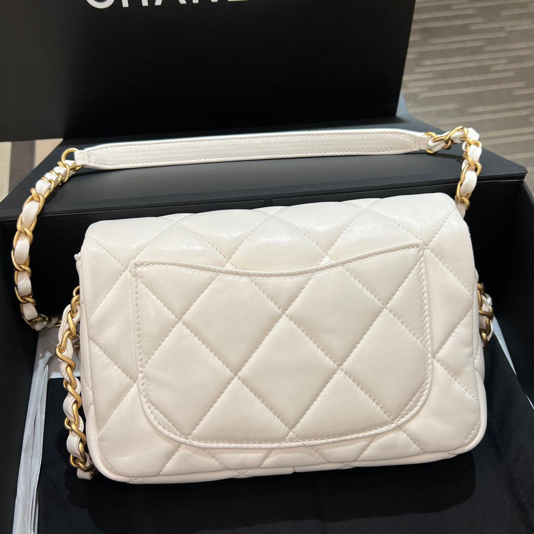 CHANEL MINI FLAP BAG FW2023 WHITE