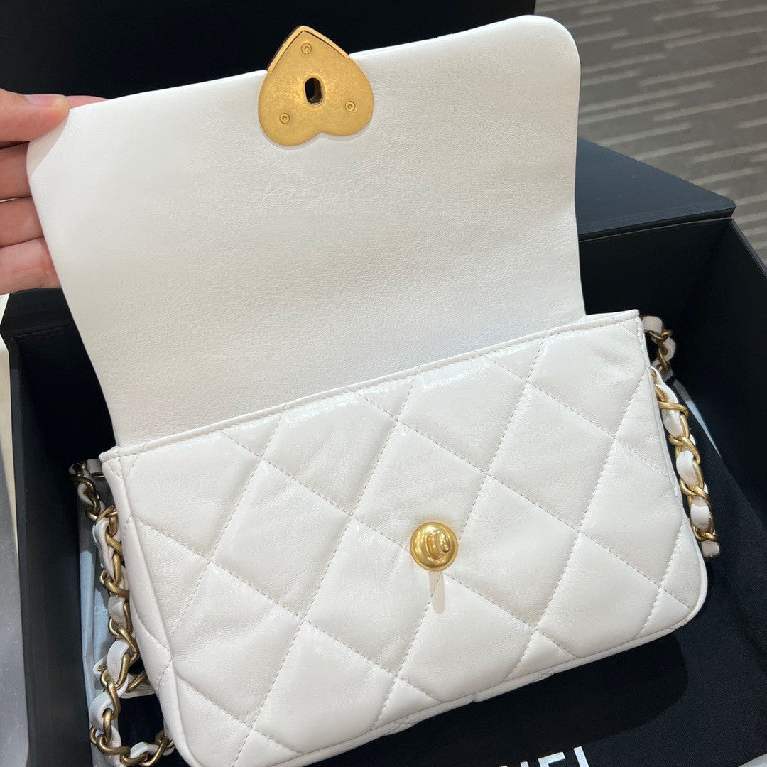 CHANEL MINI FLAP BAG FW2023 WHITE