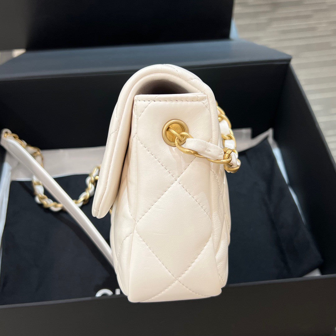CHANEL MINI FLAP BAG FW2023 WHITE