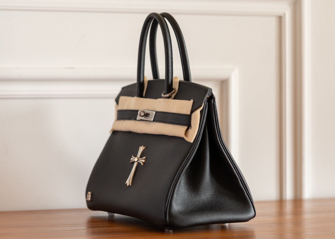 Hermes x Chrome Hearts Limited Edition Black Togo Birkin 30 Palladium Hardware with Chrome Hearts Aged Silver Charms