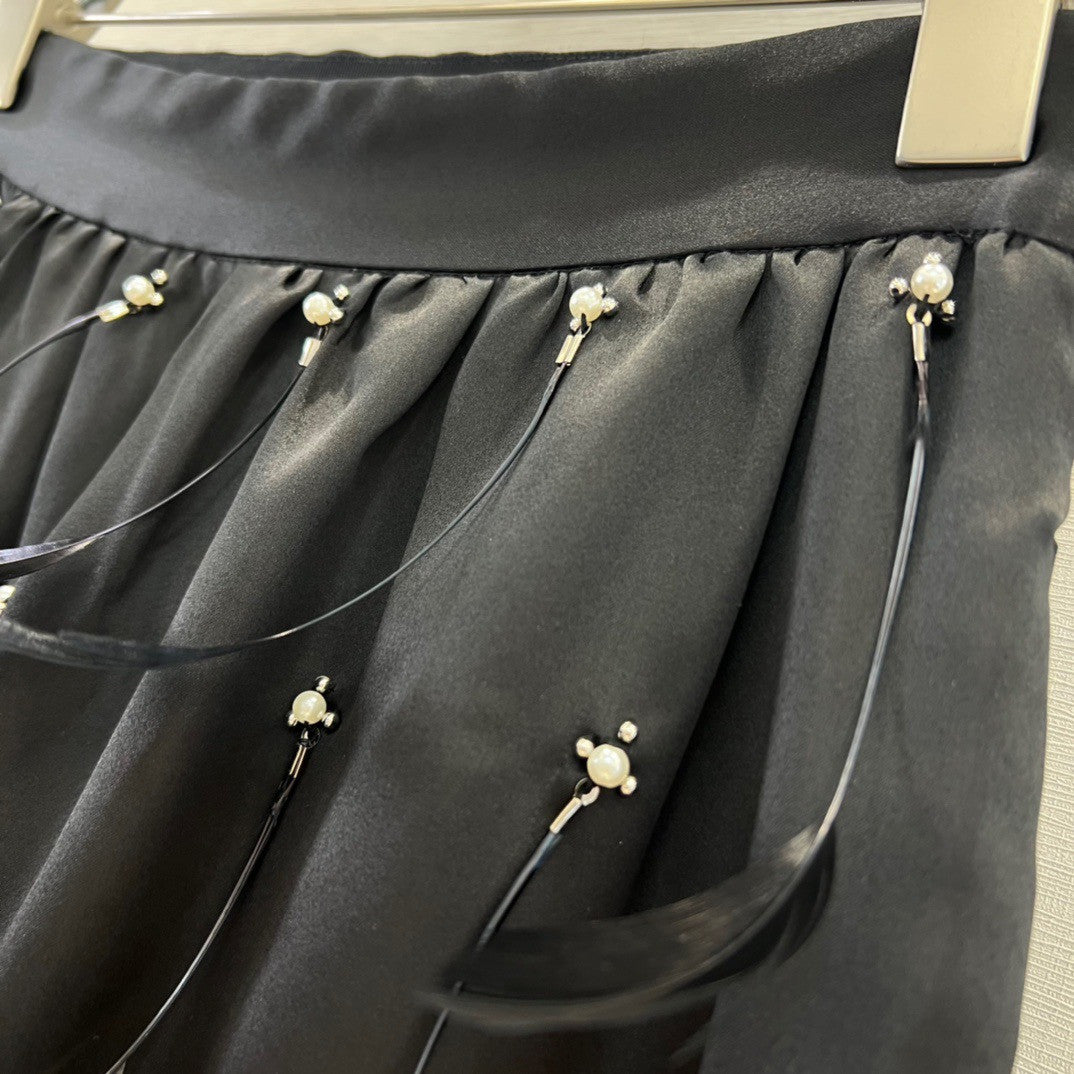 Chanel Limited Edition Swarovski Crystal Feather Long Skirt