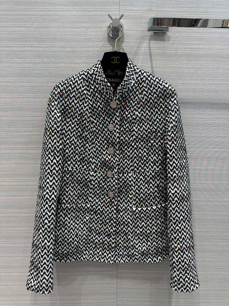 CHANEL haut couture fw2023 Glittered Cotton Tweed JACKET