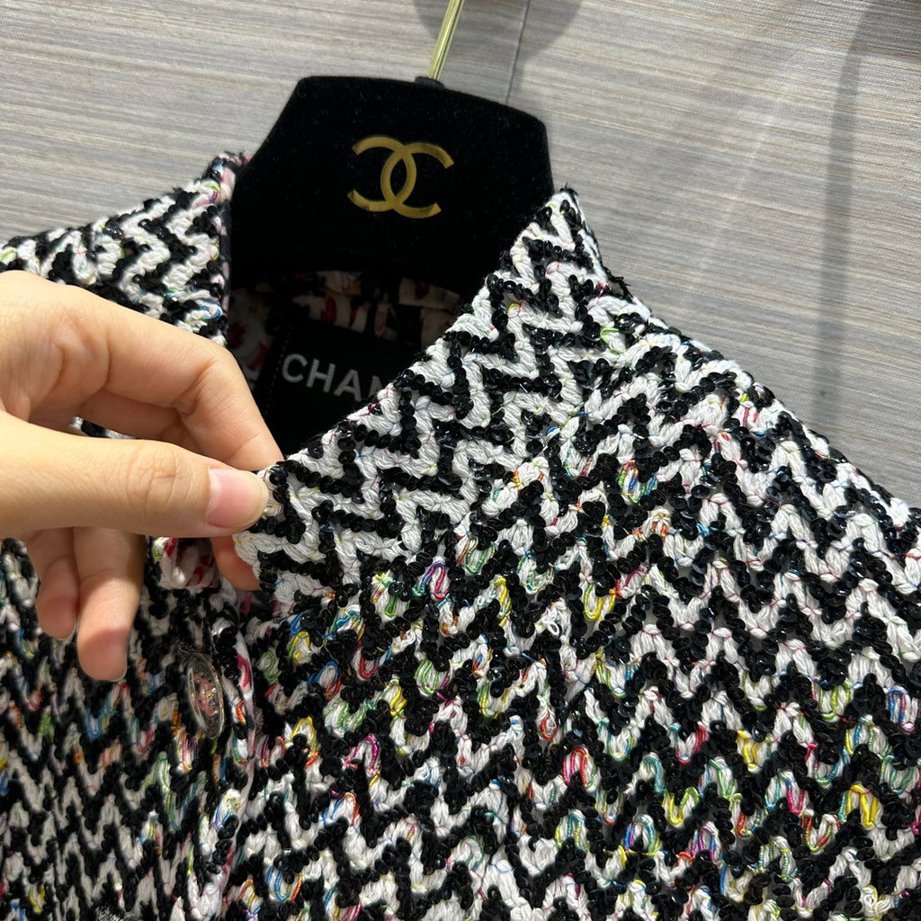 CHANEL haut couture fw2023 Glittered Cotton Tweed JACKET