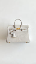 HERMES BIRKIN 30 BAG GRIS PEREPE ALLIGATOR GOLD HARDWARE Hermes