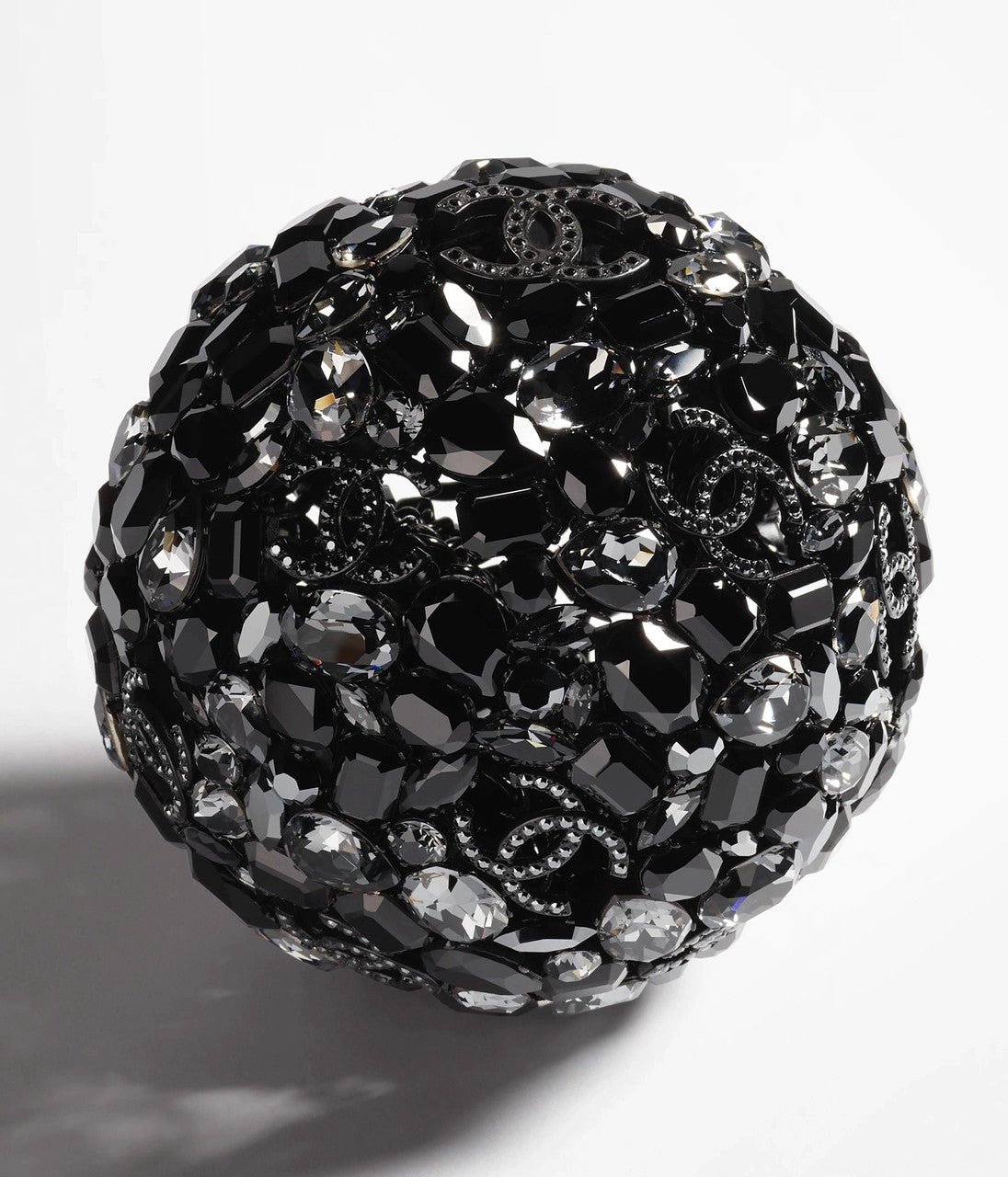 Chanel Sphere minaudiere, Strass & black metal, black
