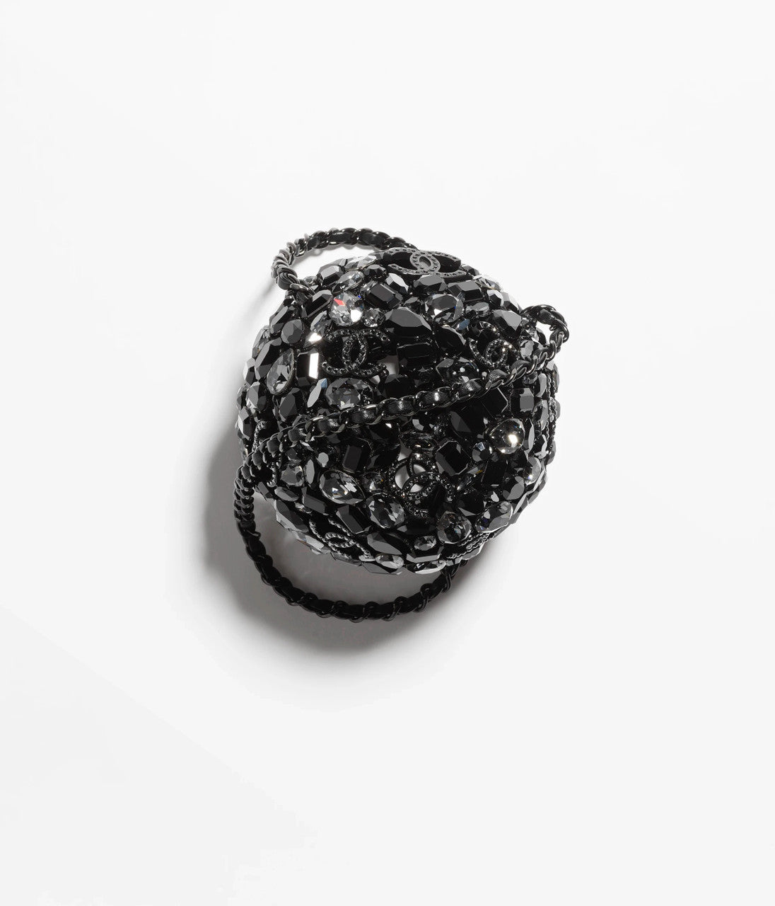 Chanel Sphere minaudiere, Strass & black metal, black
