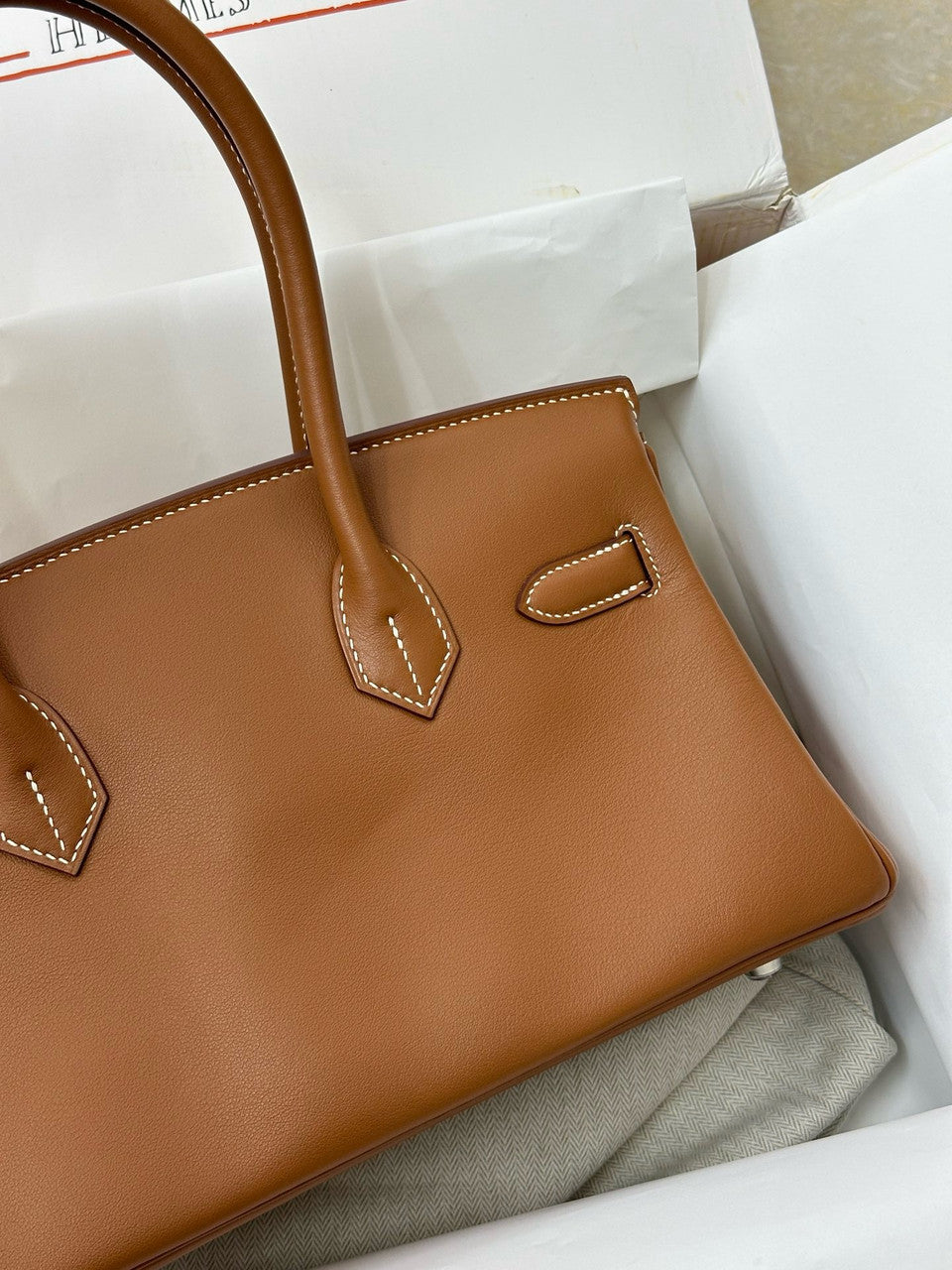 Hermes new Mini Shoulder Birkin 29 Gold Swift with Palladium Hardware