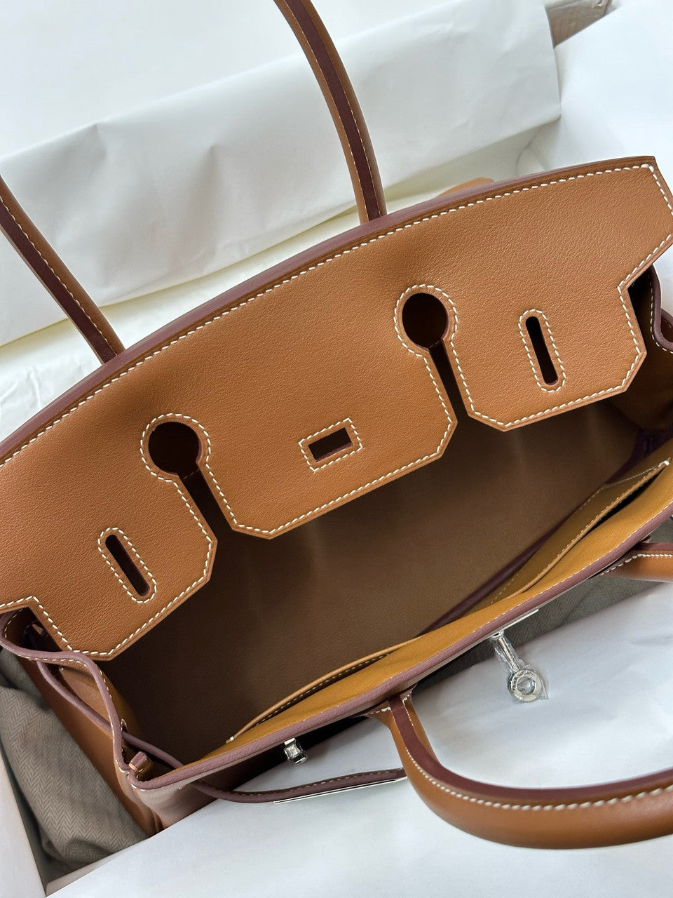 Hermes new Mini Shoulder Birkin 29 Gold Swift with Palladium Hardware