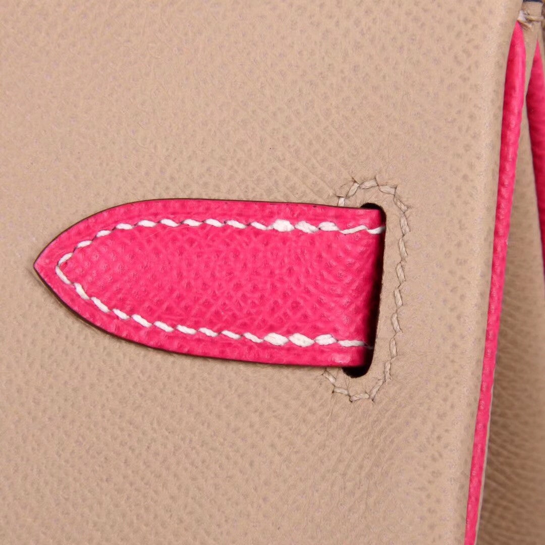 Hermes Bi-Colour CK81 Gris Tourterelle / E5 Rose Tyrien Birkin 30 cm Epsom Palladium  Hardware
