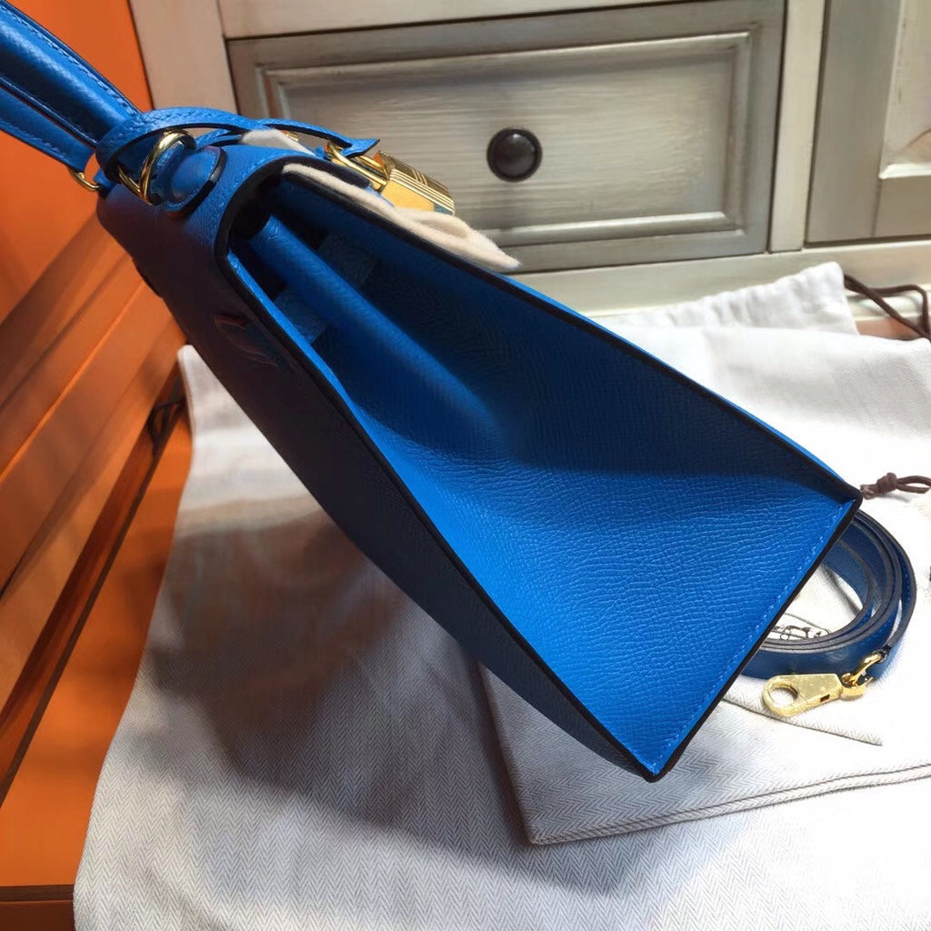Hermes B3 Blue Zanzibar (ザンジバールブルー)  Kelly 25 cm Epsom Gold Hardware