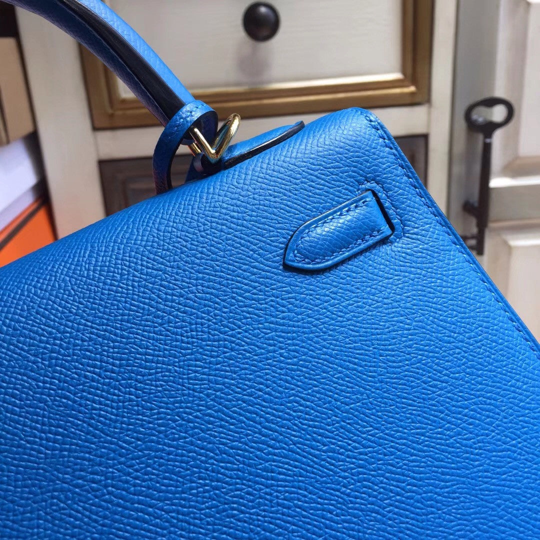 Hermes B3 Blue Zanzibar (ザンジバールブルー)  Kelly 25 cm Epsom Gold Hardware