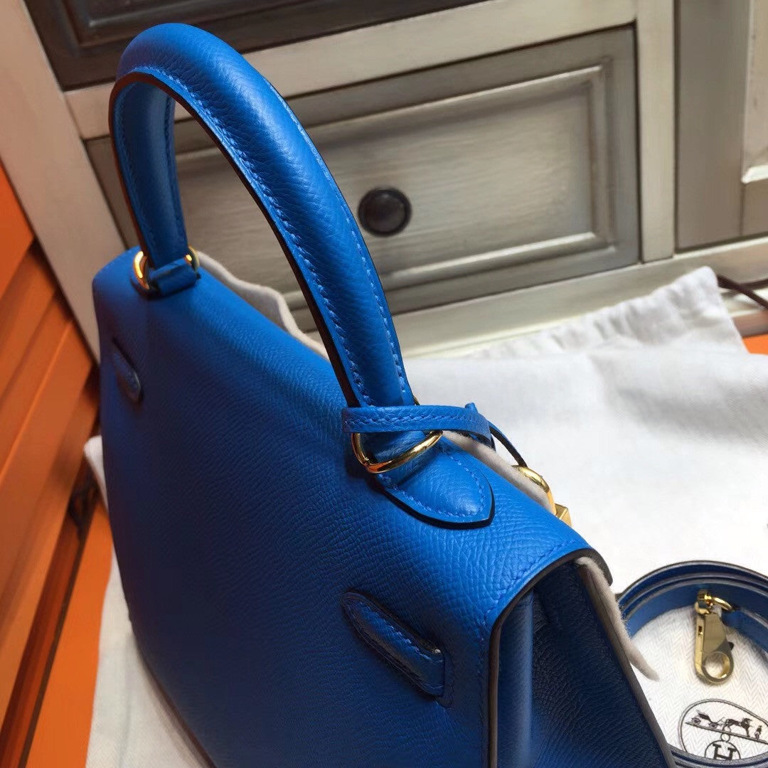 Hermes B3 Blue Zanzibar (ザンジバールブルー)  Kelly 25 cm Epsom Gold Hardware