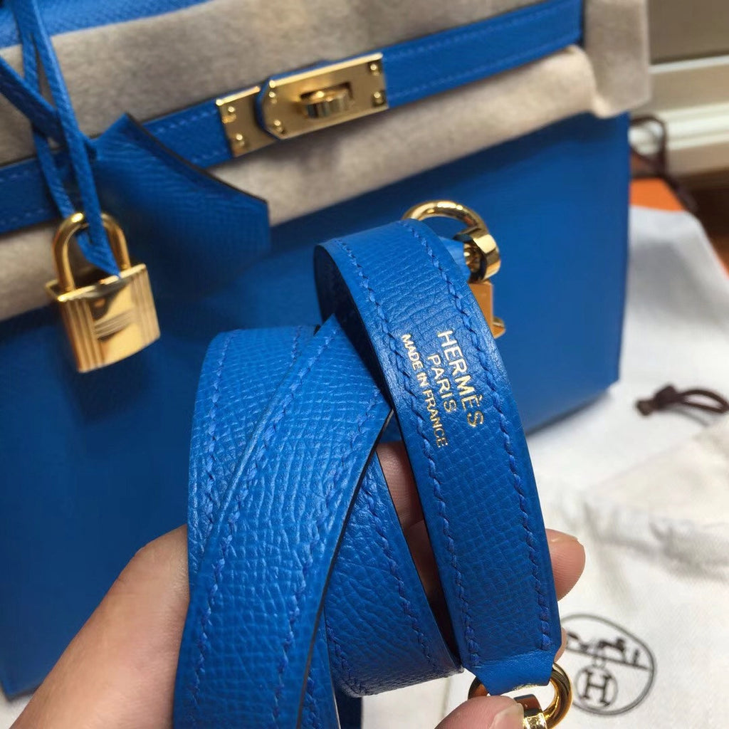 Hermes B3 Blue Zanzibar (ザンジバールブルー)  Kelly 25 cm Epsom Gold Hardware