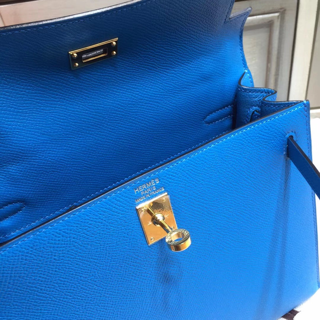 Hermes B3 Blue Zanzibar (ザンジバールブルー)  Kelly 25 cm Epsom Gold Hardware