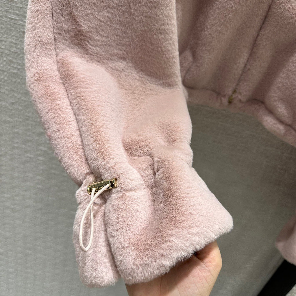 Fendi Pink mink bomber jacket
