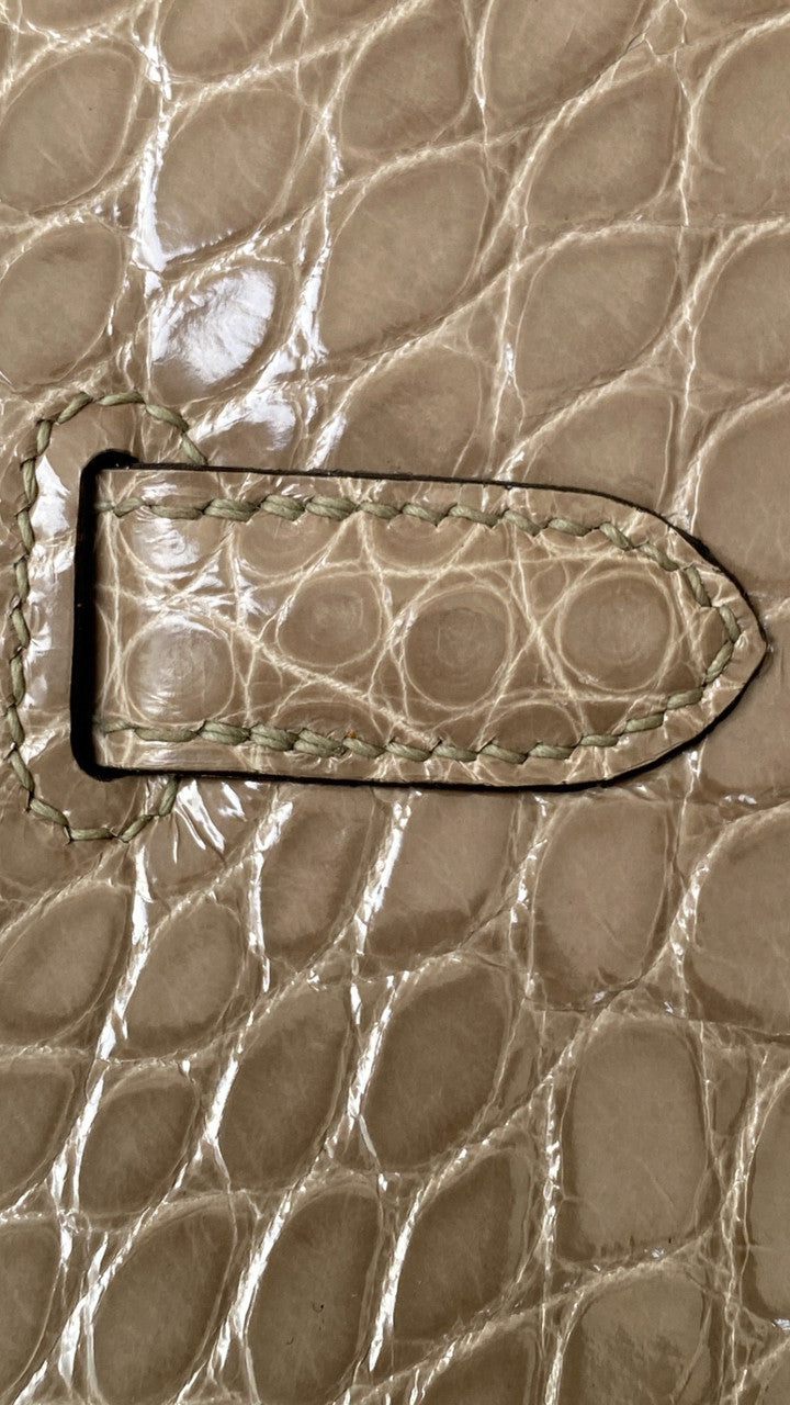 HERMES BIRKIN 30 BAG GRIS TOURTERELLE ALLIGATOR GOLD HARDWARE Hermes