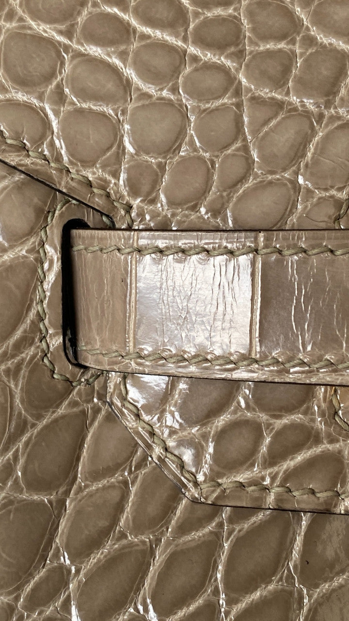 HERMES BIRKIN 30 BAG GRIS TOURTERELLE ALLIGATOR GOLD HARDWARE Hermes