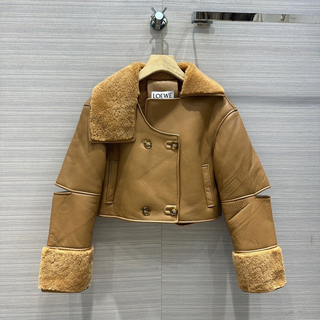 Loewe Deconstructed jacket in shearling Desert