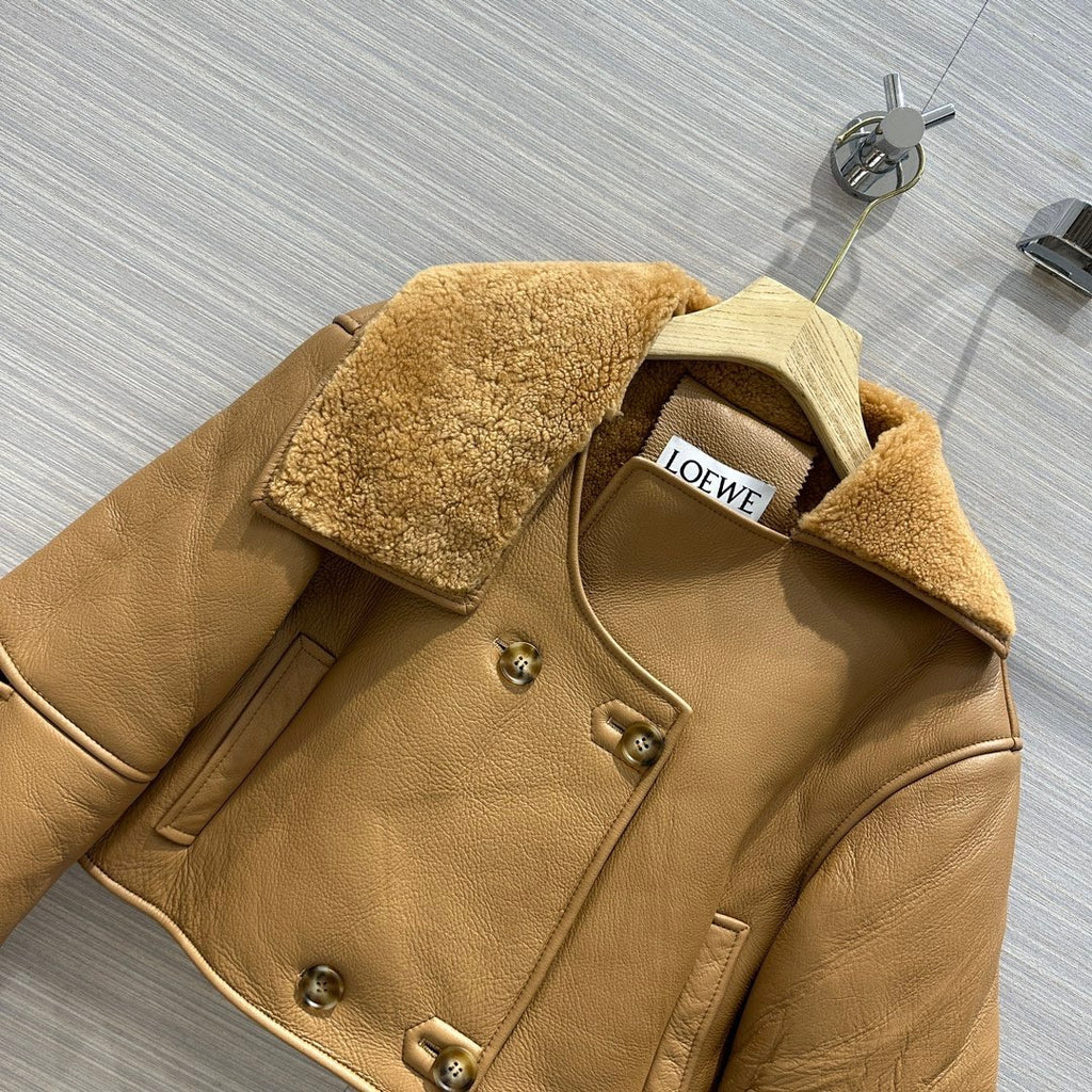 Loewe Deconstructed jacket in shearling Desert