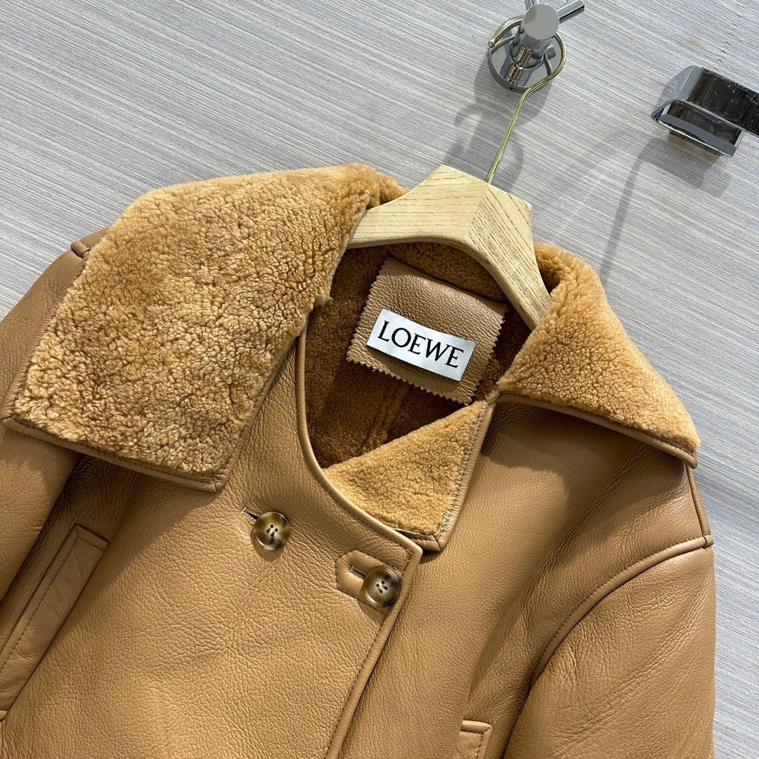 Loewe Deconstructed jacket in shearling Desert