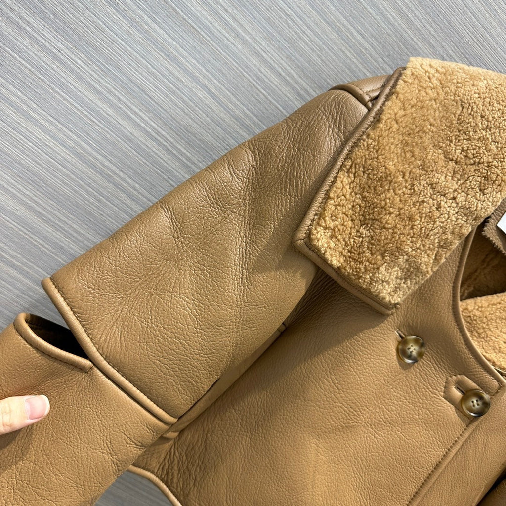 Loewe Deconstructed jacket in shearling Desert