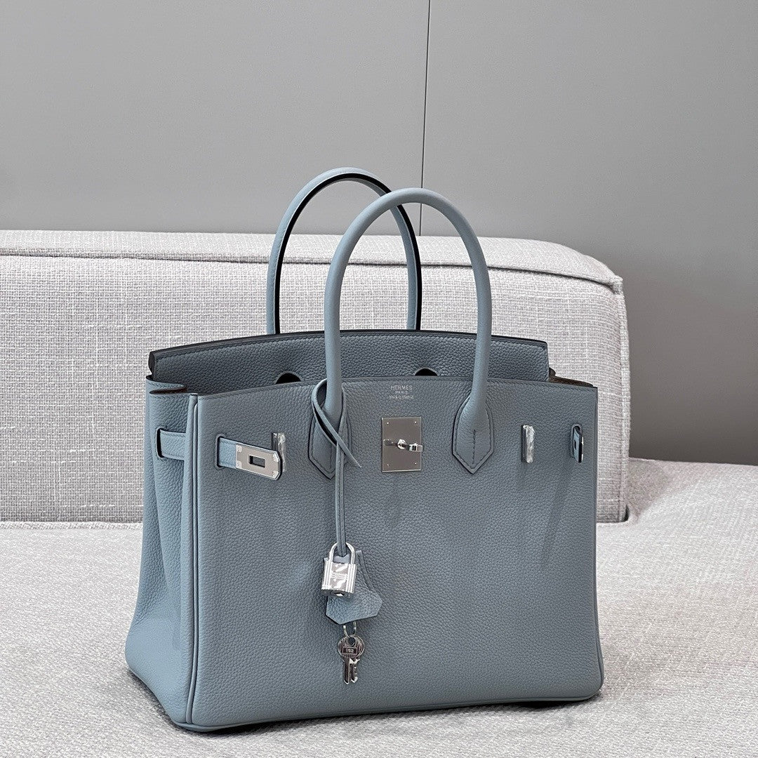 Hermès Bleu Lin Birkin 30 cm Togo Leather Palladium Hardware Hermes