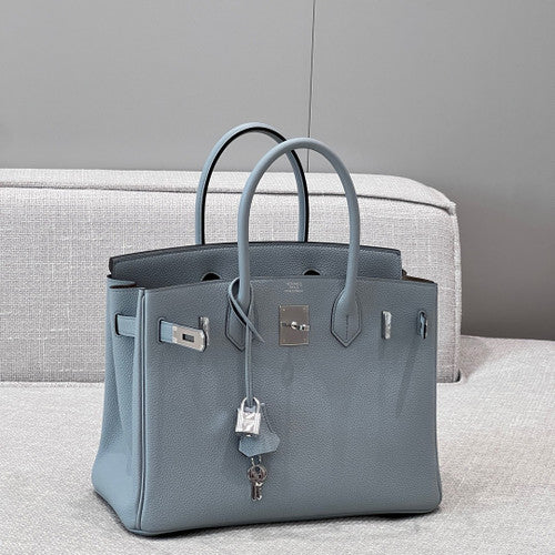 Hermès Bleu Lin Birkin 30 cm Togo Leather Palladium Hardware Hermes
