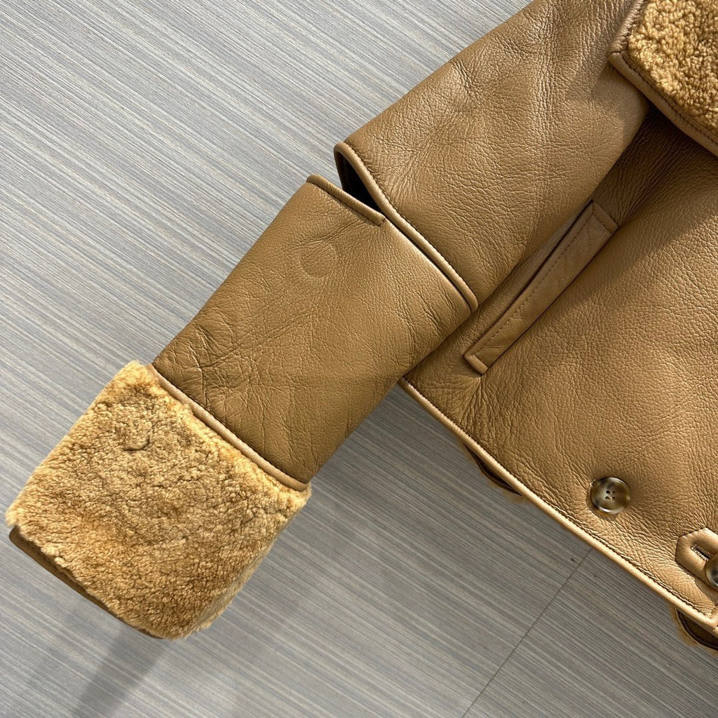 Loewe Deconstructed jacket in shearling Desert
