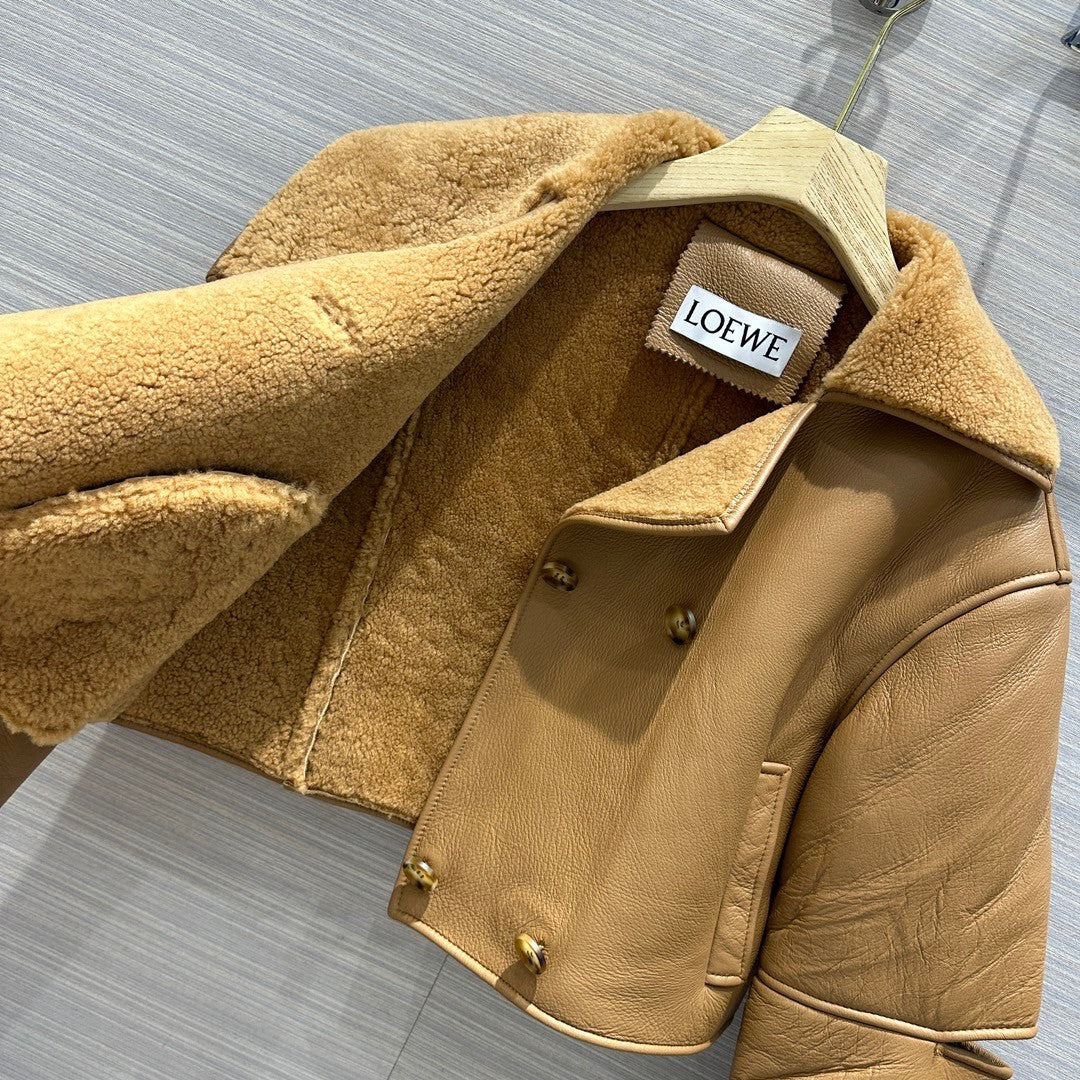 Loewe Deconstructed jacket in shearling Desert