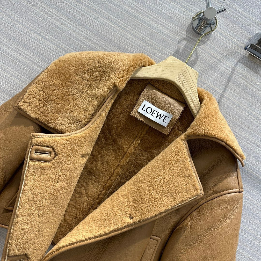 Loewe Deconstructed jacket in shearling Desert