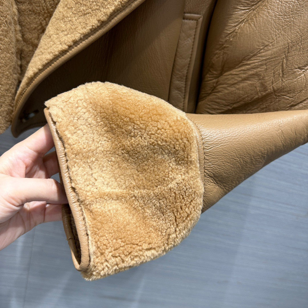 Loewe Deconstructed jacket in shearling Desert