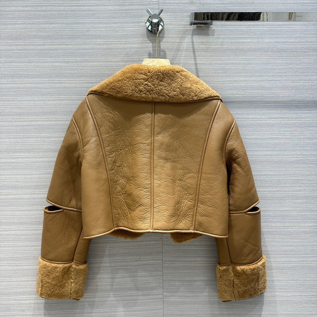 Loewe Deconstructed jacket in shearling Desert