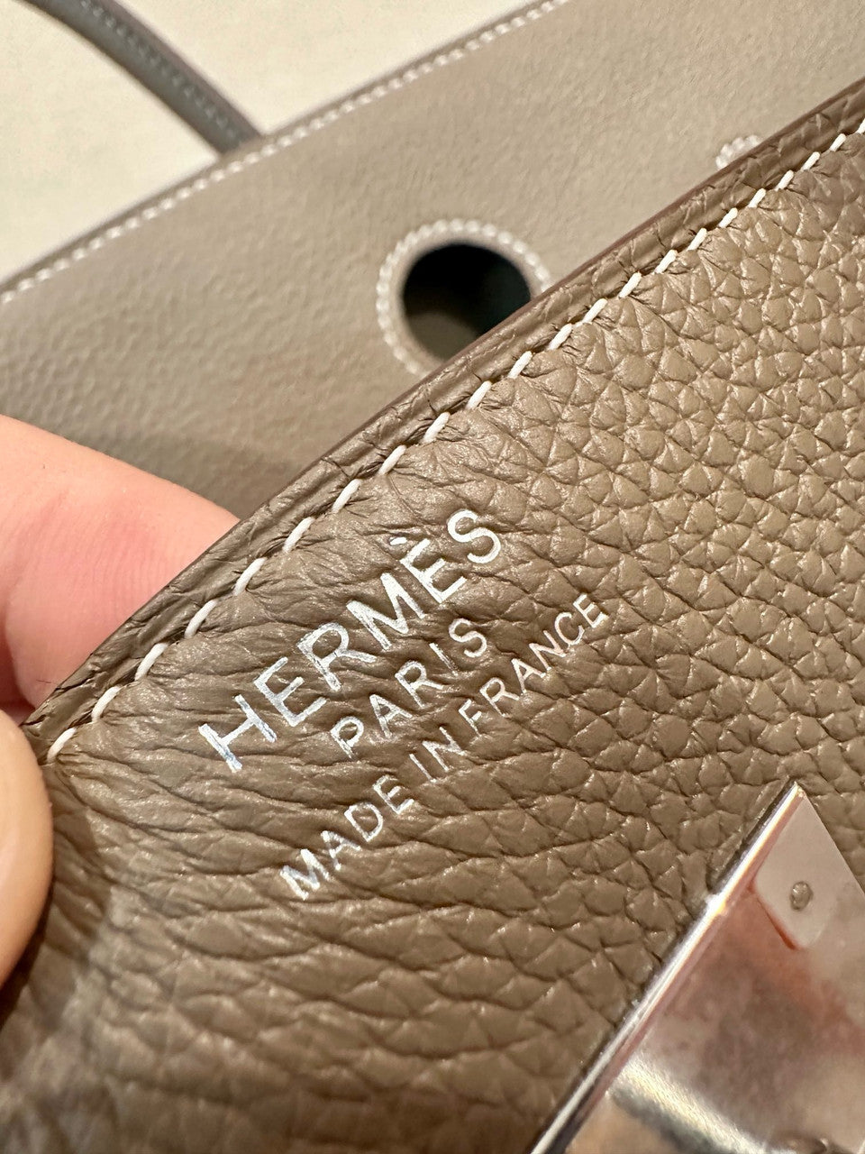Hermes Etoupe Birkin 40 Togo leather Palladium Hardware