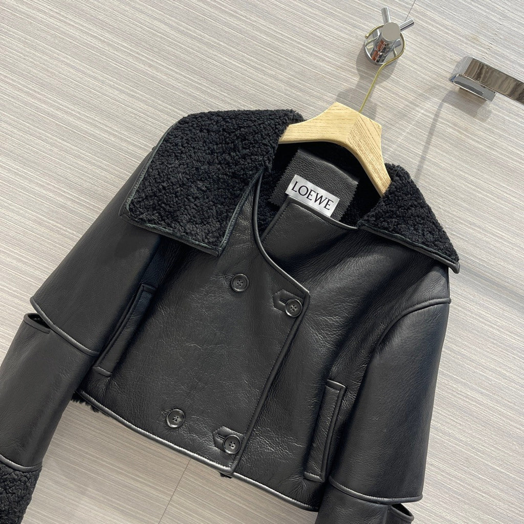 Loewe Deconstructed jacket in shearling Black