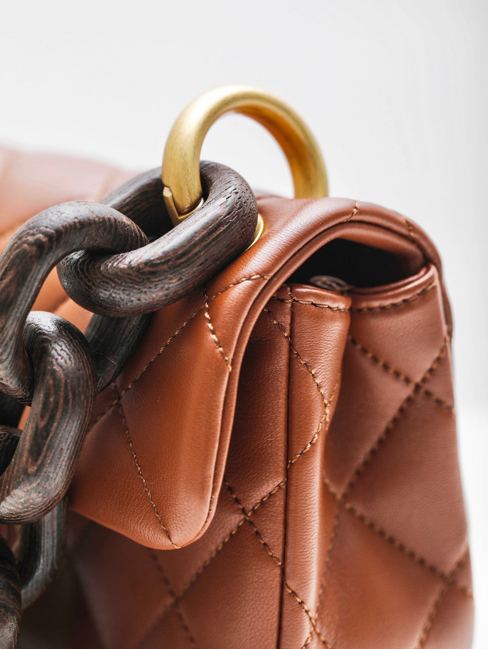CHANEL MINI FLAP BAG Lambskin & Wenge Wood