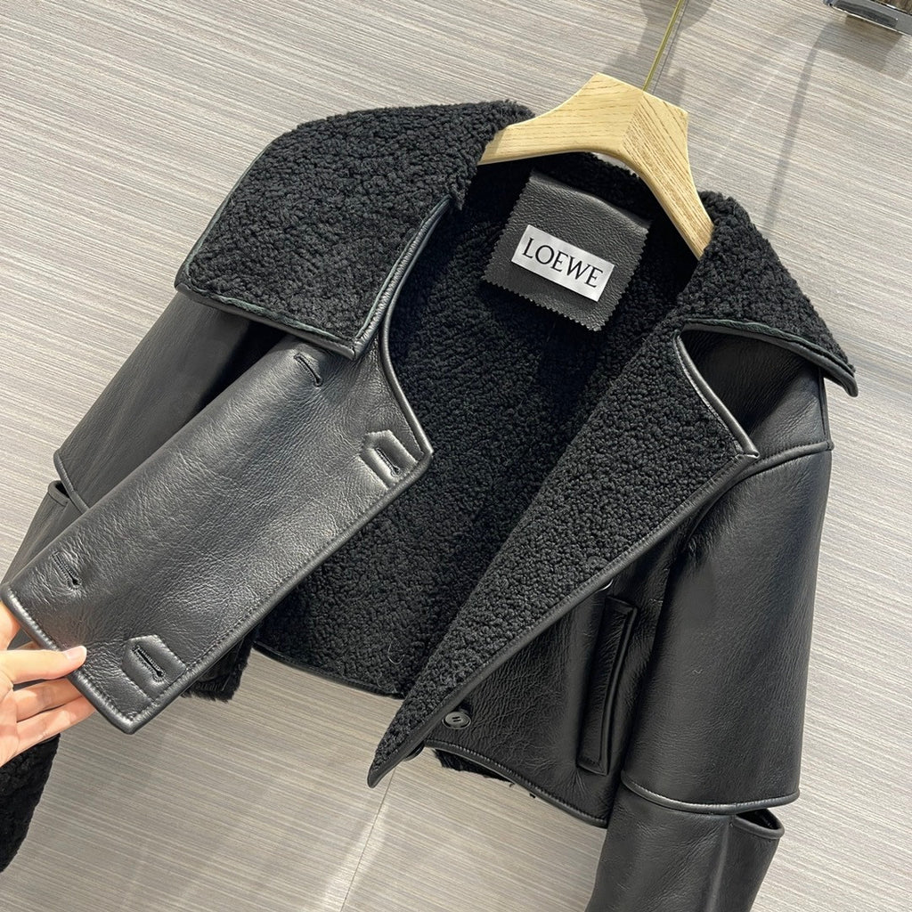 Loewe Deconstructed jacket in shearling Black