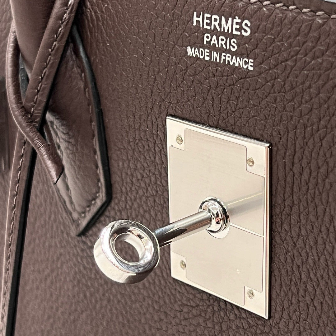 Hermès Ebene Birkin 30 cm Togo Leather Palladium Hardware Hermes