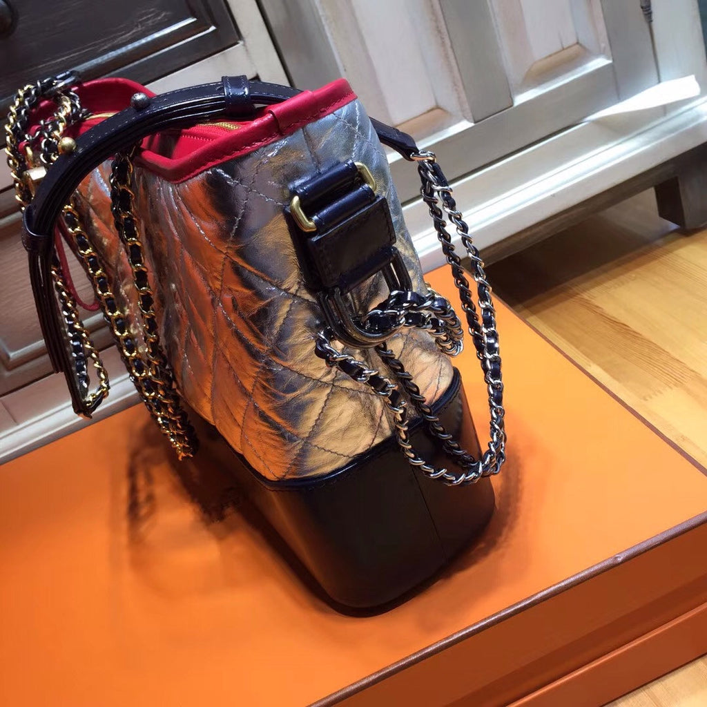 Chanel's Gabrielle Hobo Bag Silver/Black/Red A93824